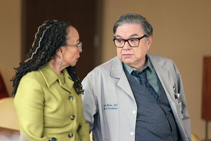 Sharon Goodwin and Dr. Daniel Charles appear in Chicago Med Season 9 Episode 11.