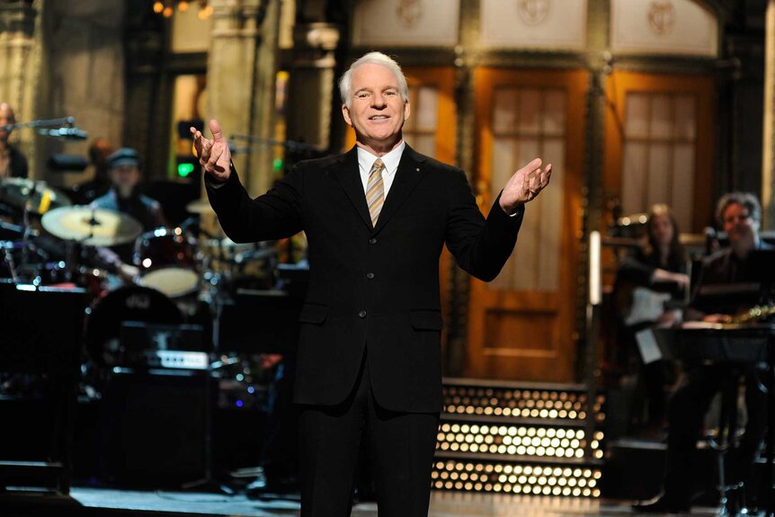 Steve Martin during the monologue on Saturday Night Live.
