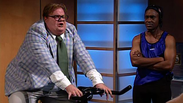 Watch Matt Foley Stationary Bikes at the Gym From
