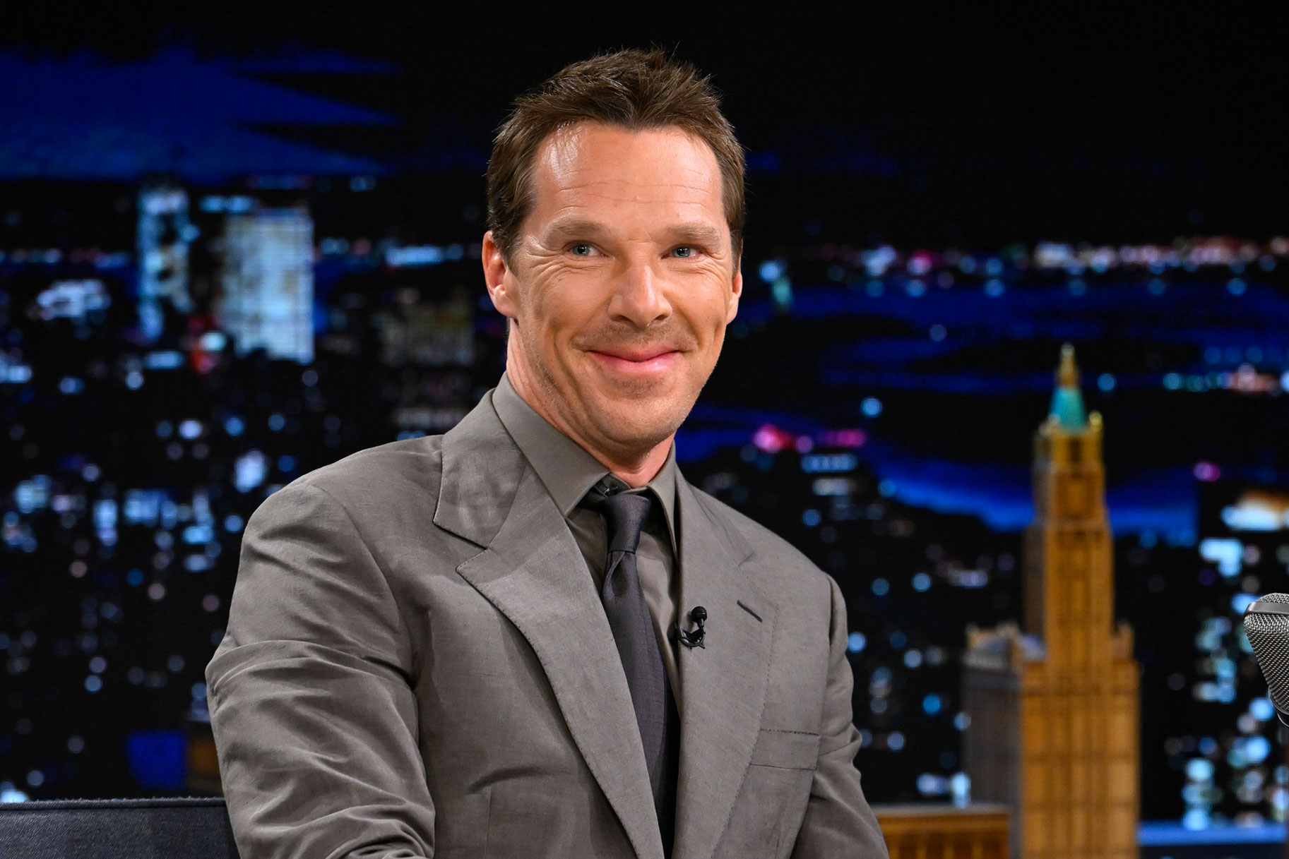 Benedict Cumberbatch Smiling on The Tonight Show