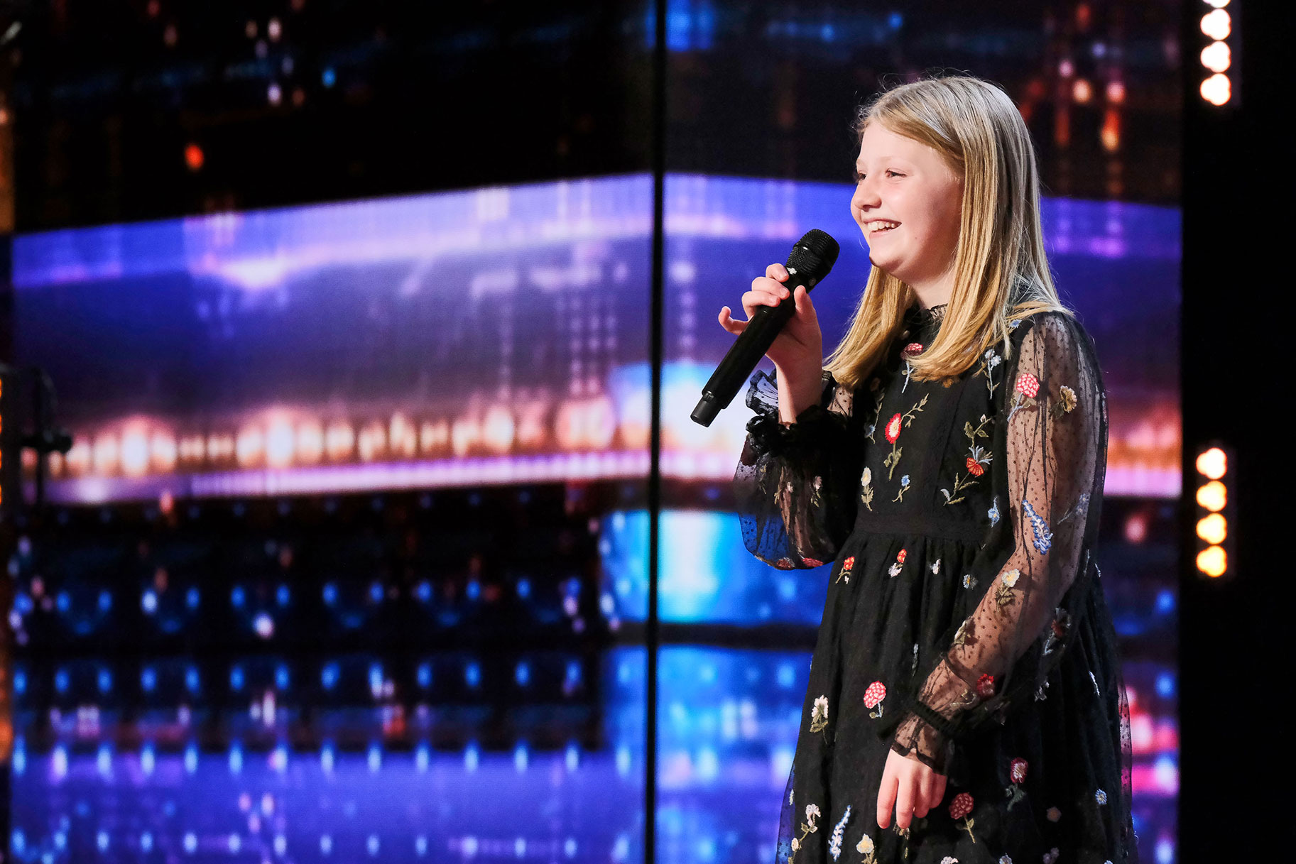 Harper performing on the Americas Got Talent stage