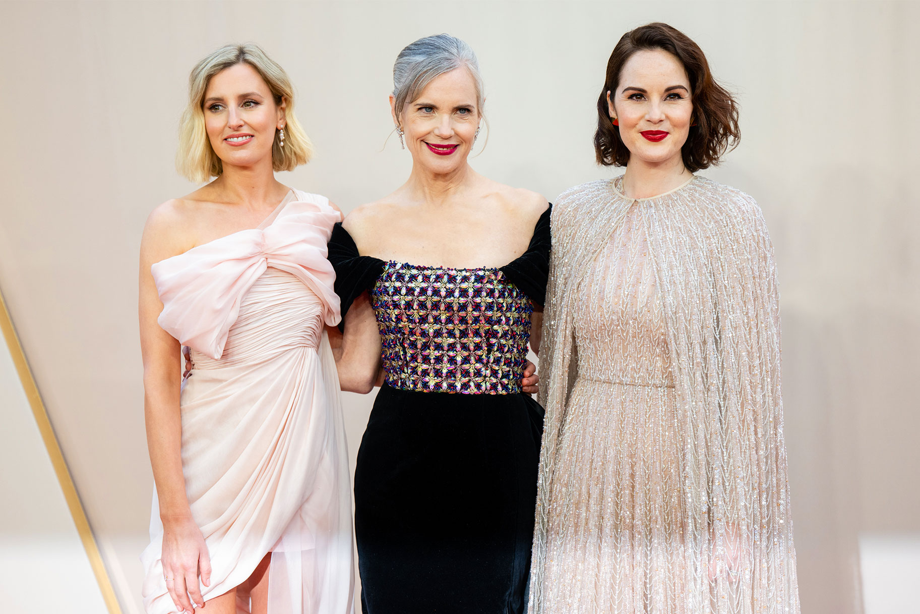 Laura Carmichael, Elizabeth McGovern, Michelle Dockery attends the World Premiere of "Downton Abbey: A New Era" at Cineworld Leicester Square