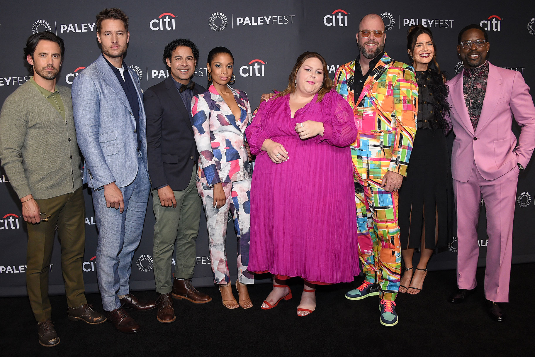 This Is Us Cast posing on the red carpet while attend the 39th annual PaleyFest LA