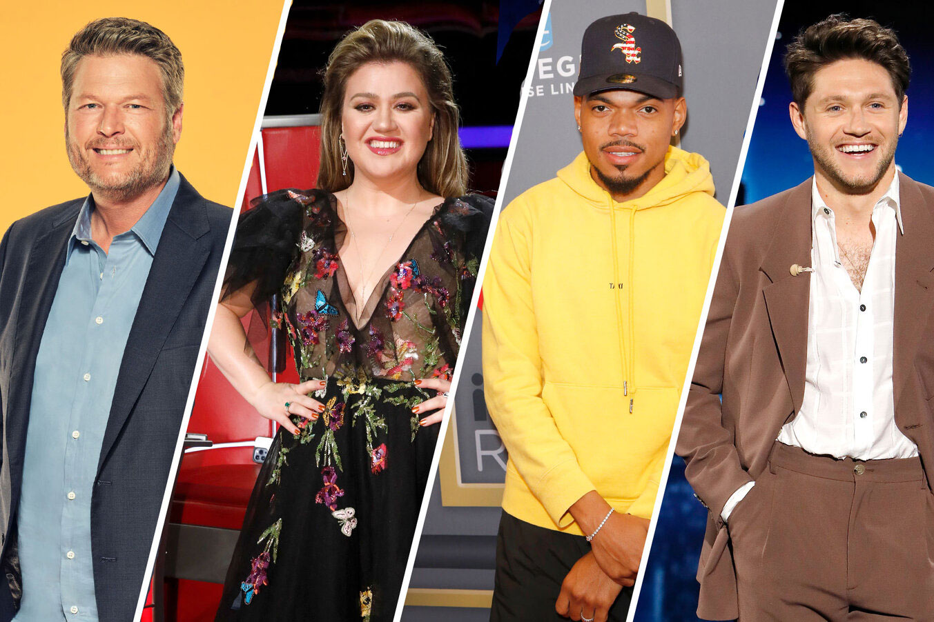 Blake Shelton, Kelly Clarkson, Chance the Rapper and Niall Horan The Voice Coaches