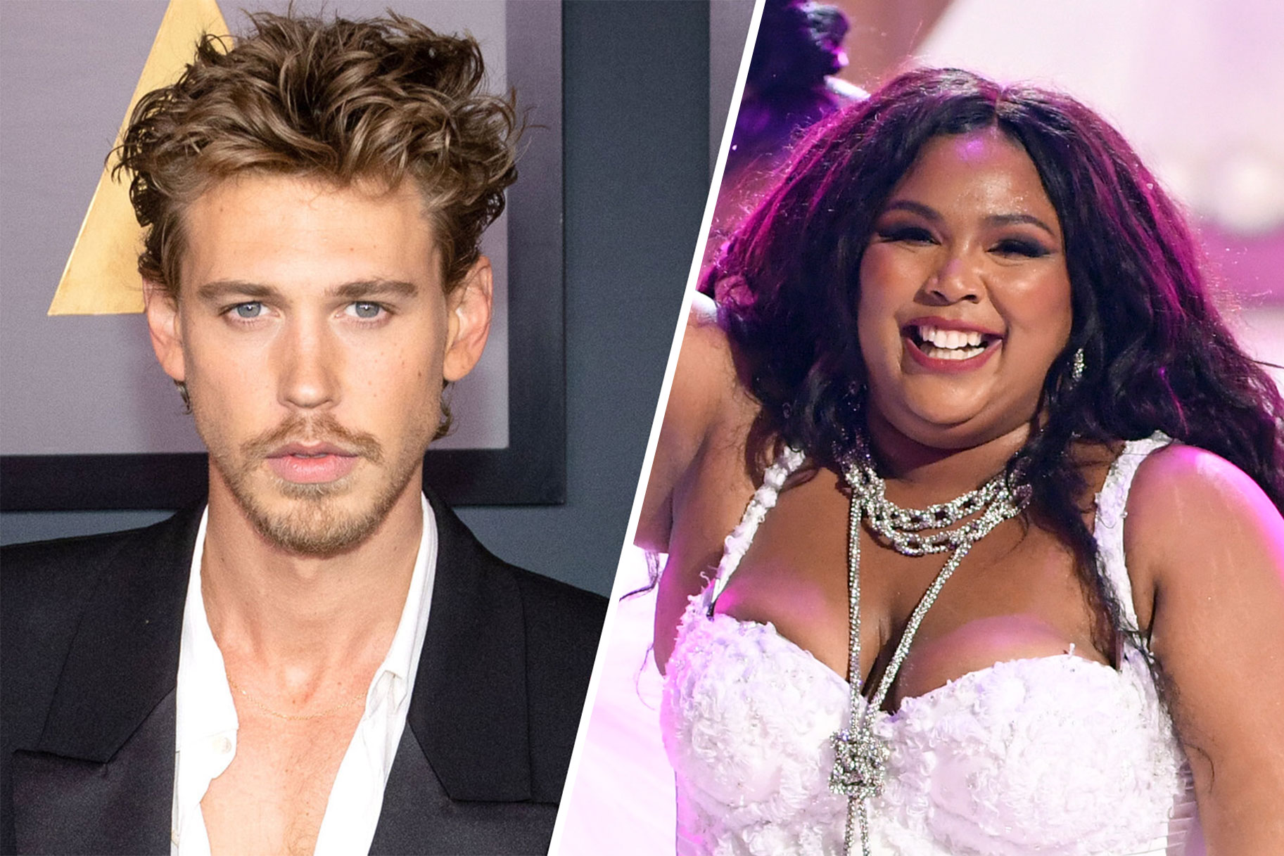 Split image of Austin Butler and Lizzo