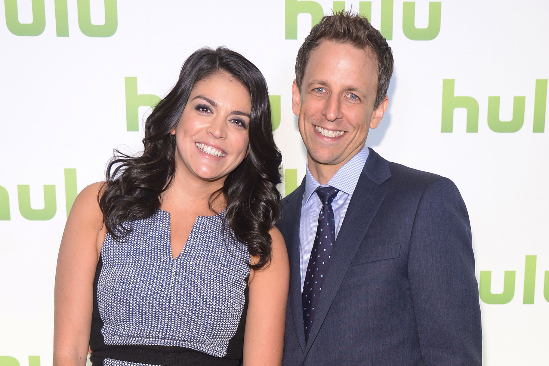 Seth Meyers and Cecily Strong