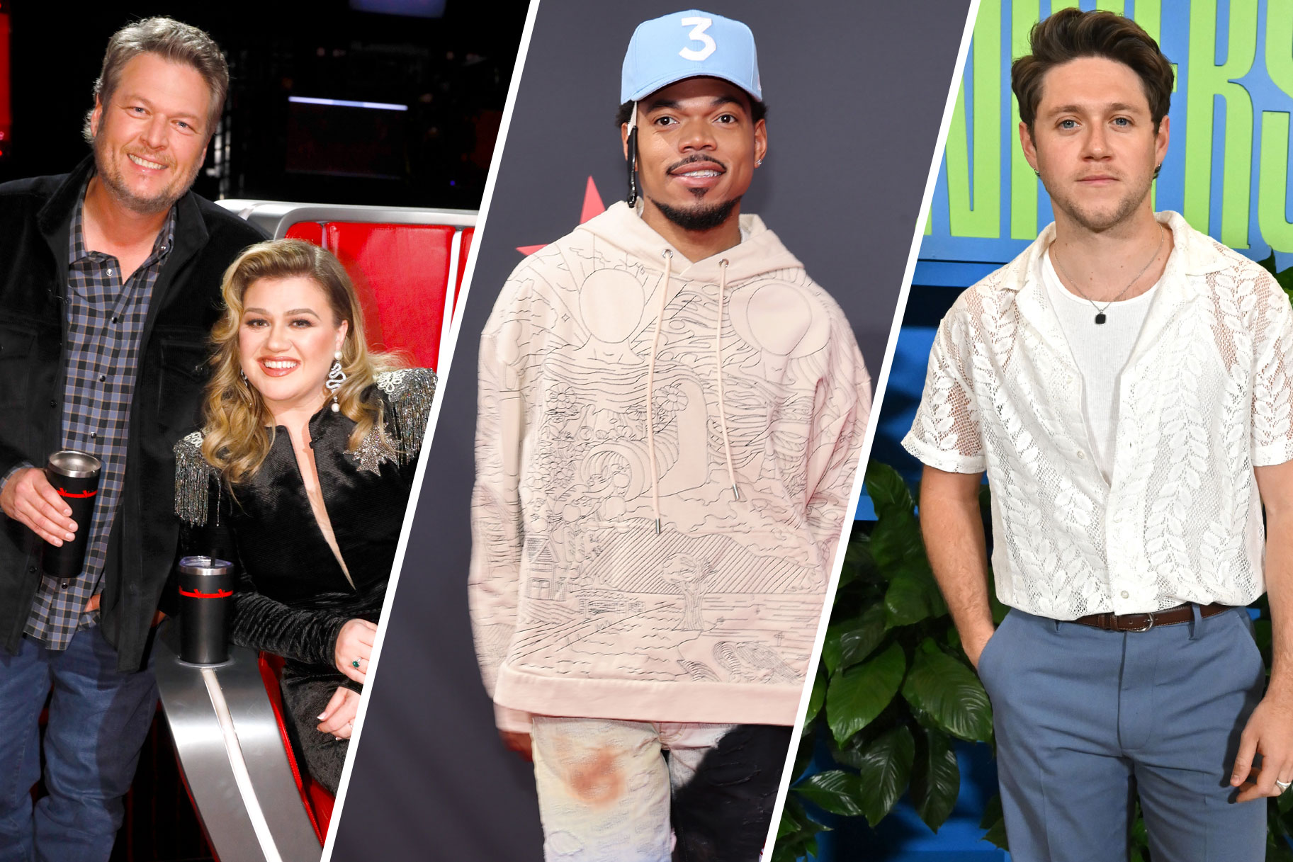 Blake Shelton, Kelly Clarkson, Chance The Rapper and Niall Horan from The Voice