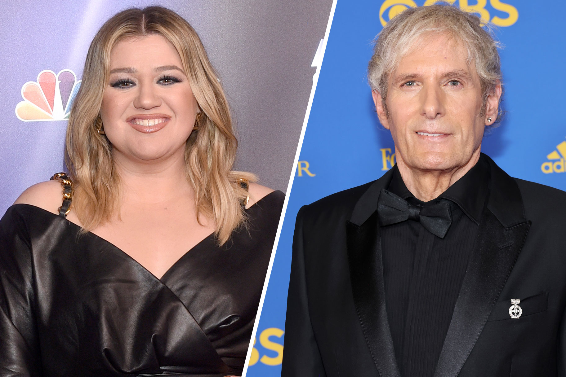 Kelly Clarkson and Michael Bolton perform together