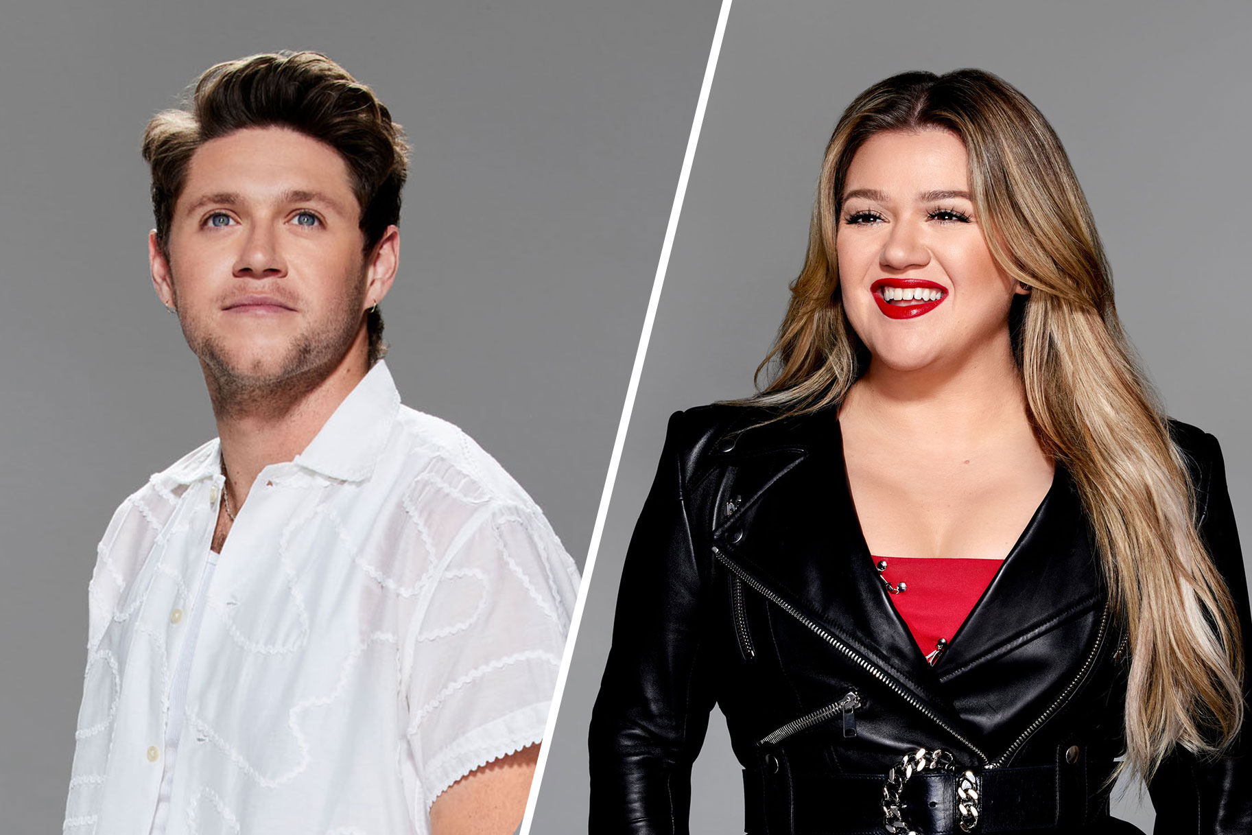 Split image of Niall Horan and Kelly Clarkson
