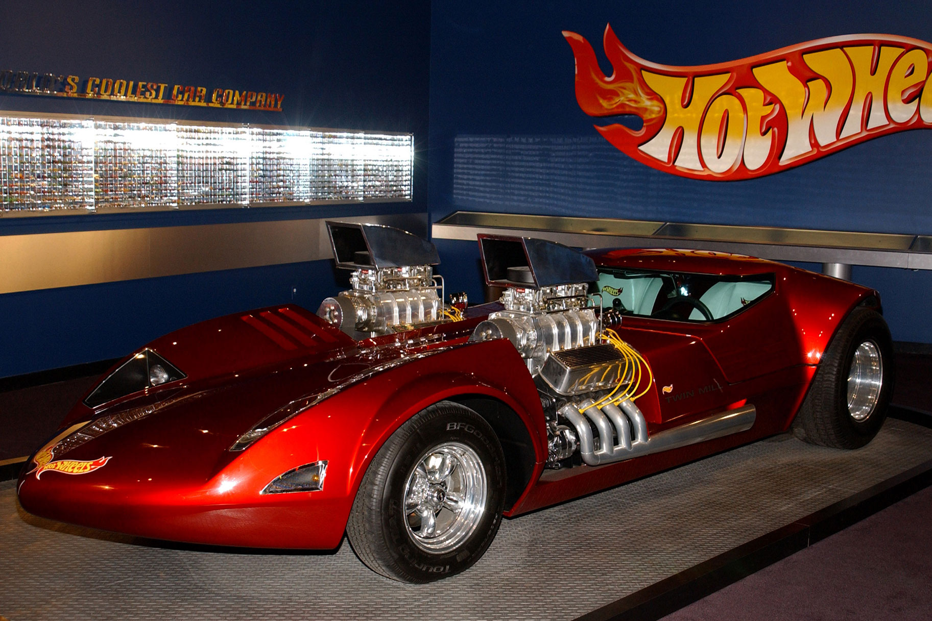 Life-size Hot Wheels Twin Mill on display at the Petersen Automotive Museum