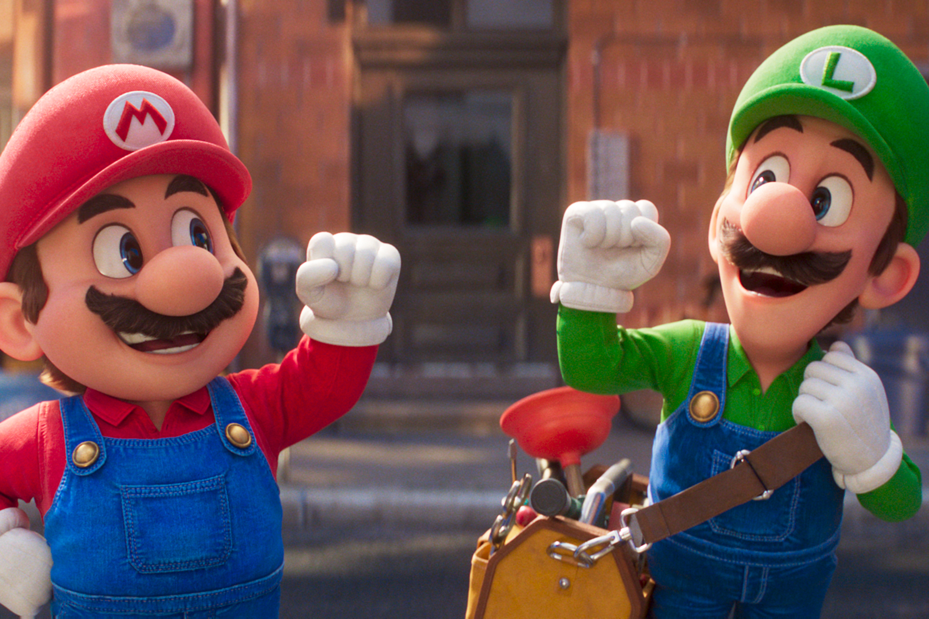 Mario and Luigi in the Mario Bros Movie