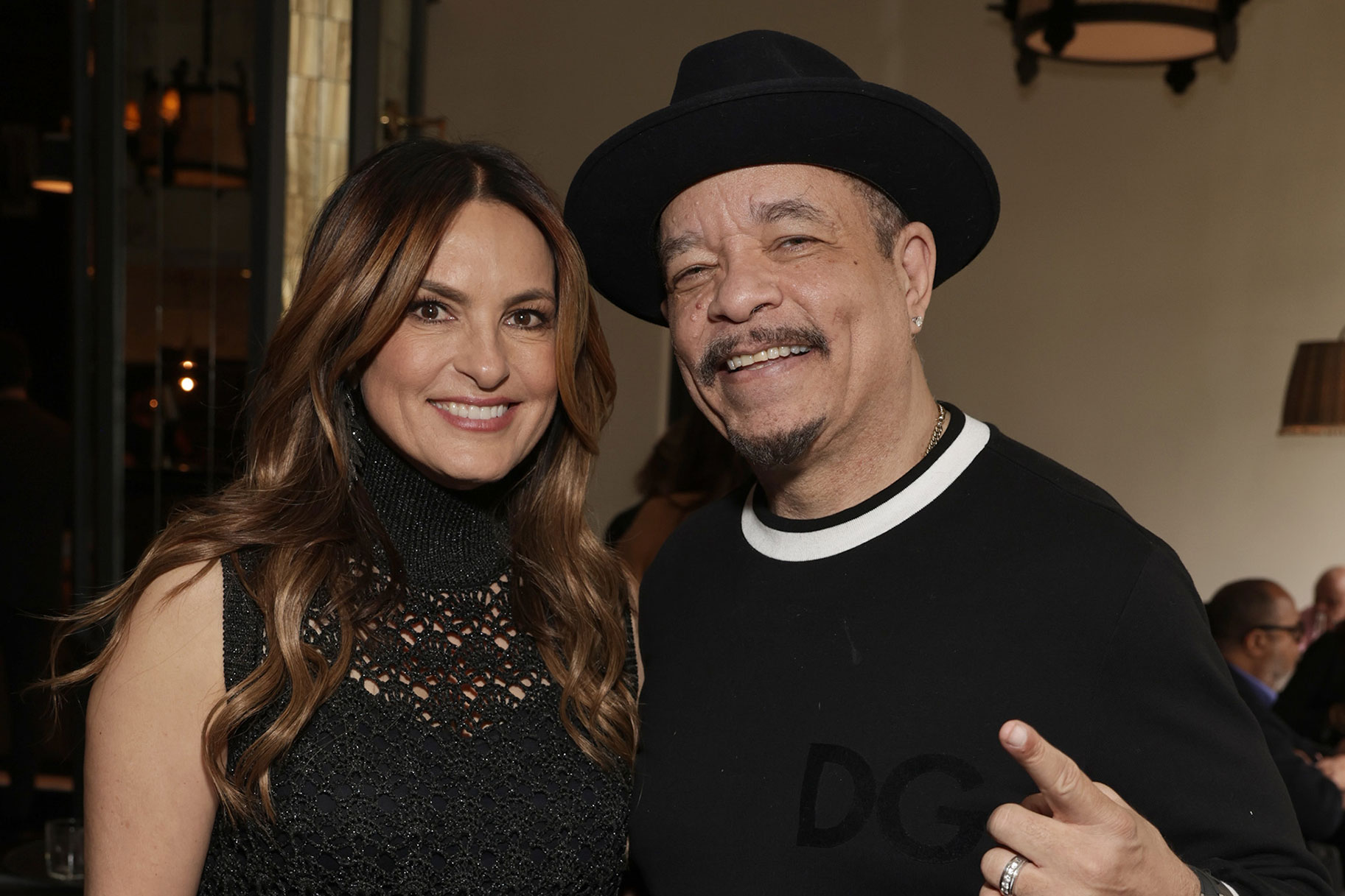 Mariska Hargitay and Ice T smiling at the camera