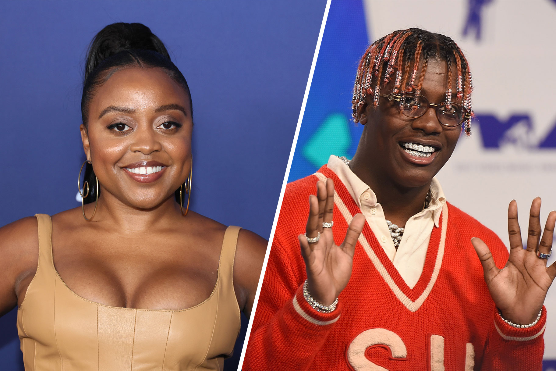 Split image of Quinta Brunson and Lil Yachty