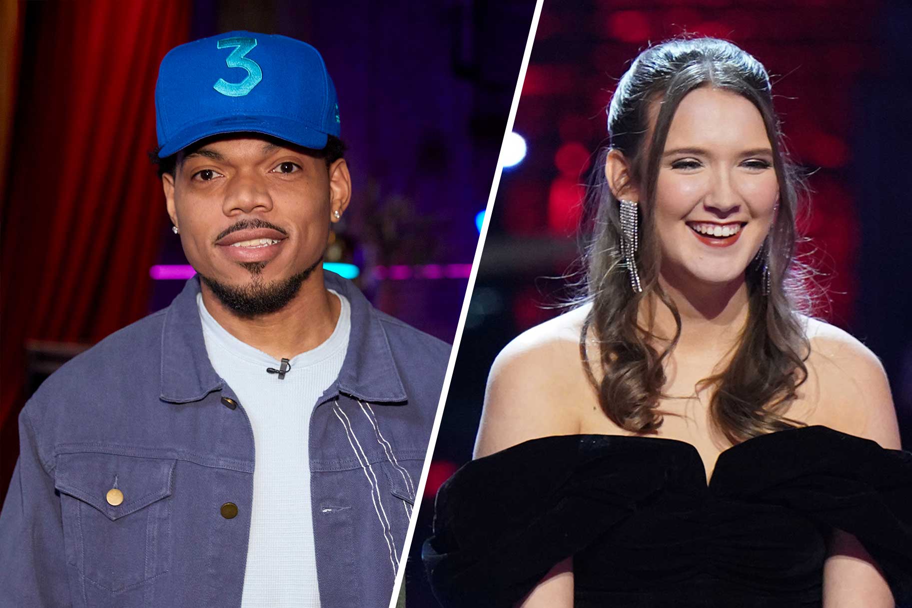 Split image of Chance The Rapper and Rachel Christine