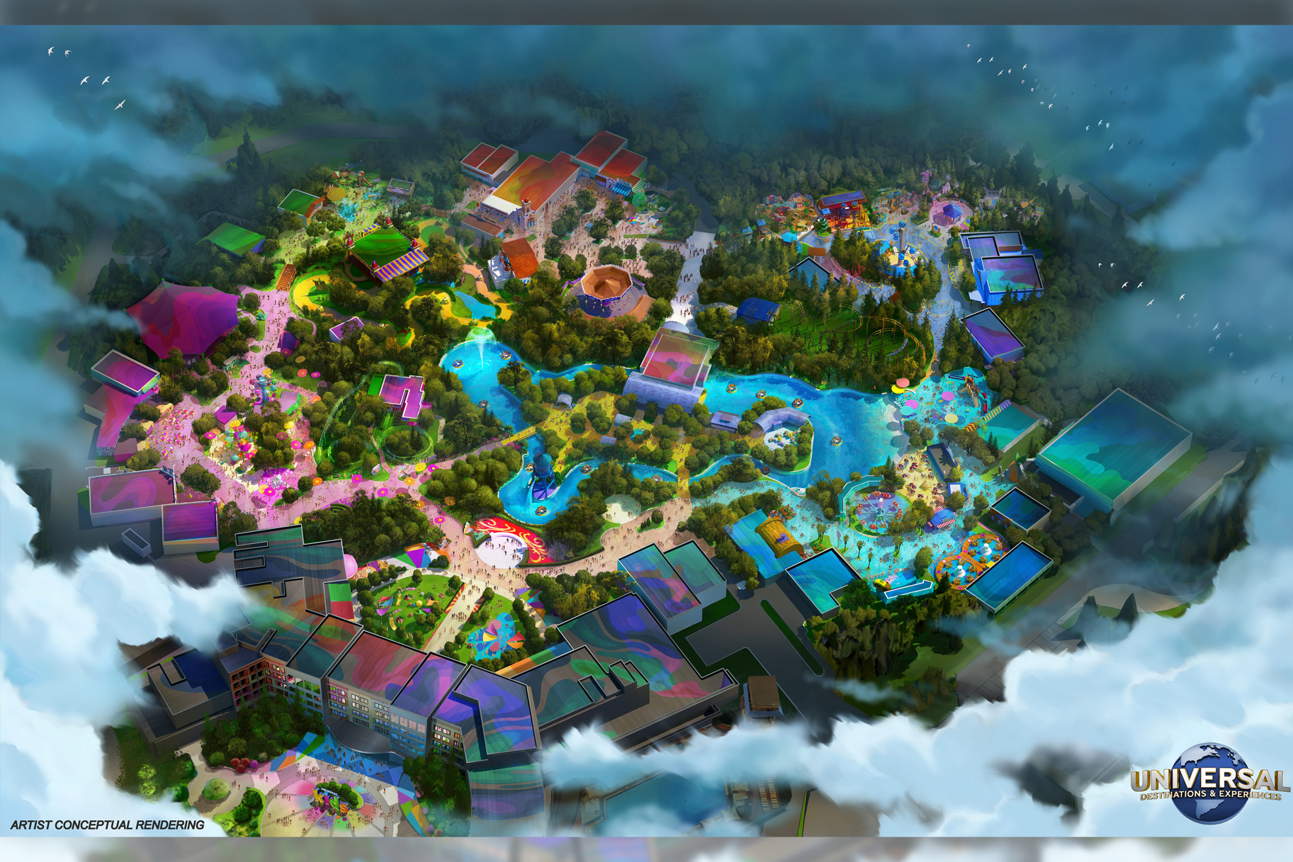 A rendering of the future Universal Kids Resort