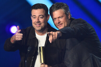 The Voice Host and Coach (respectively) Carson Daly And Blake Shelton