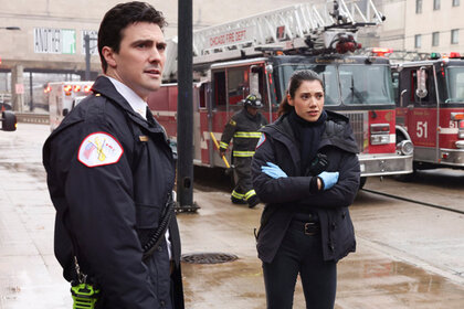Chief Hawkins and Violet on Chicago Fire