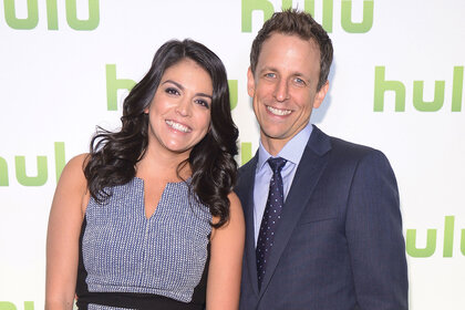 Seth Meyers and Cecily Strong