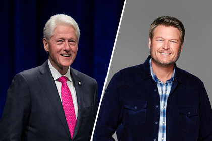 Split image of Bill Clinton and Blake Shelton