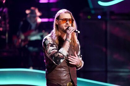 Ross Clayton performs on The Voice.