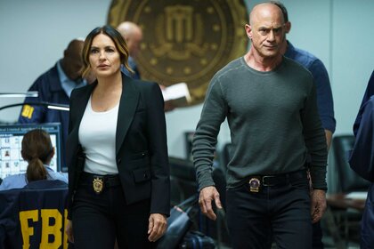 Detective Elliot Stabler (Chris Meloni) and Detective Olivia Benson (Mariska Hargitay) appear in Law & Order: SVU.