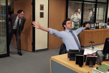 Dwight Schrute and Jim Halpert in a scene from The Office.