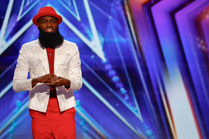 Josh Alfred performs on the AGT stage
