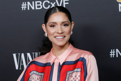 Miranda Rae smiles for the camera at an NBC event