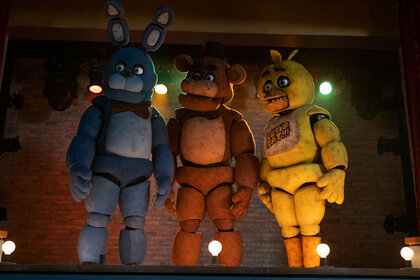 Bonnie, Freddy Fazbear and Chica in Five Nights at Freddy's