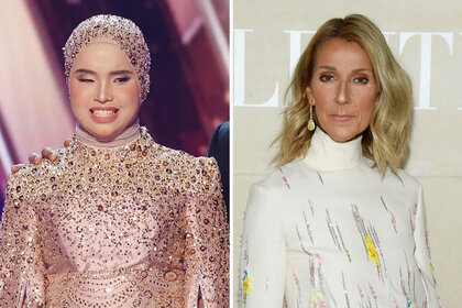 A split of Putri Ariani and Celine Dion