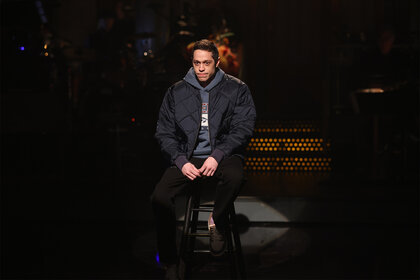 Pete Davidson during his cold open on Saturday Night Live