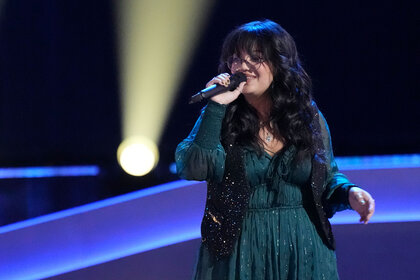 Olivia Eden performs on The Voice stage