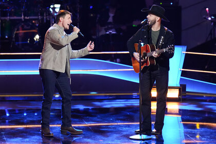 Dylan Carter and Tom Nitti perform on The Voice Episode 2412
