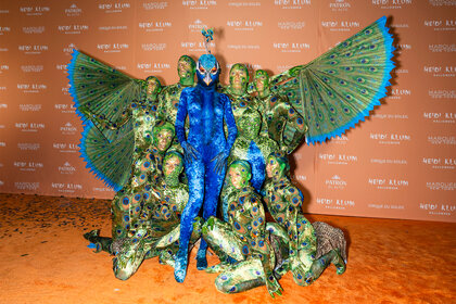 Heidi Klum as a peacock on Halloween 2023