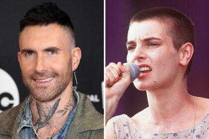A split of Adam Levine and Sinead O'Connor singing