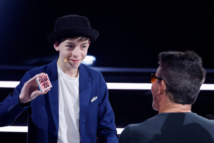 Cillian O'Connor on stage during AGT Fantasy League Episode 104