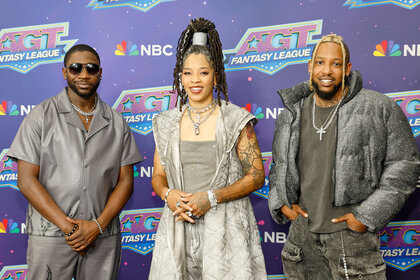 Sainted pose on the red carpet of America’s Got Talent: Fantasy League