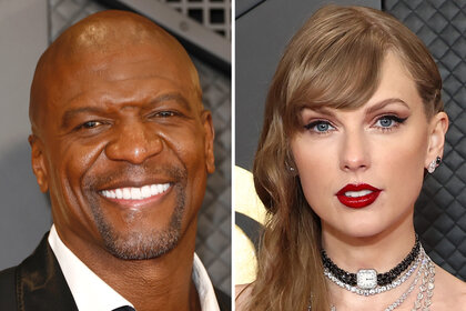 A split of Terry Crews and Taylor Swift