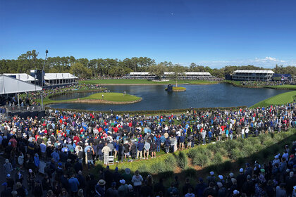 A view of the 17th hole at the players championship