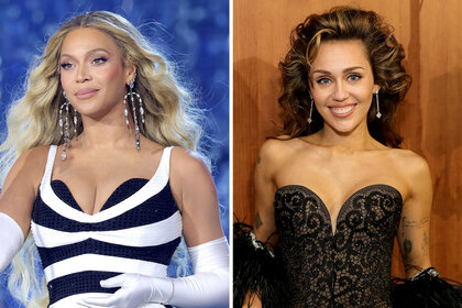 Split of Beyoncé and Miley Cyrus