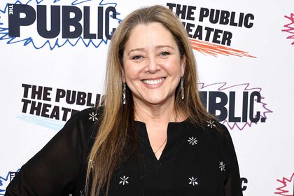 Camryn Manheim smiles in a black shirt at the opening night for "The Ally"