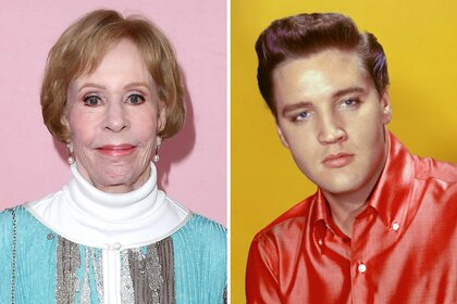 A split of Carol Burnett and Elvis Presley