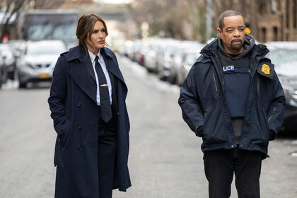 Captain Olivia Benson (Mariska Hargitay) and Sargeant Tutuola (Ice T) appear in Season 25 Episode 7 of Law & Order: Special Victims Unit.
