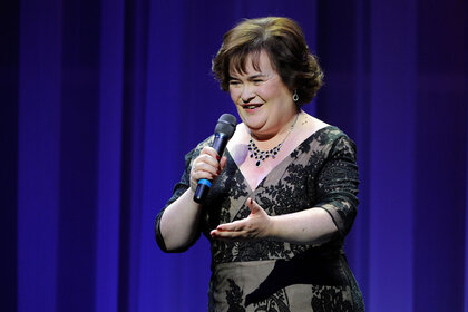 Susan Boyle performs during the Donny & Marie variety show at the Flamingo Las Vegas October 17, 2012 in Las Vegas, Nevada.