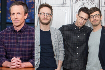A split of Seth Meyers and Lonely Island