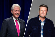 Split image of Bill Clinton and Blake Shelton