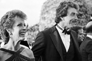 Carol Burnett and Tom Selleck arrive during the 55th Annual Academy Awards at the Dorothy Chandler Pavilion, April 11, 1983