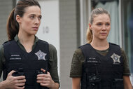 Tracy Spiridakos and Marina Squerciati in an episode of Chicago P.D.