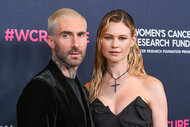 Adam Levine and Behati Prinsloo at an event together