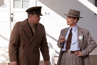 Matt Damon and Cillian Murphy in a still from Christopher Nolan's "Oppenheimer"